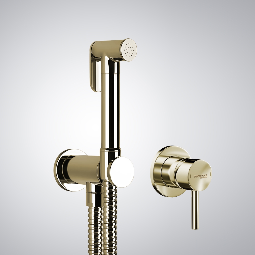 Fontana Champagne Shut-Off Douchette With 1/2" Pipe Connection
