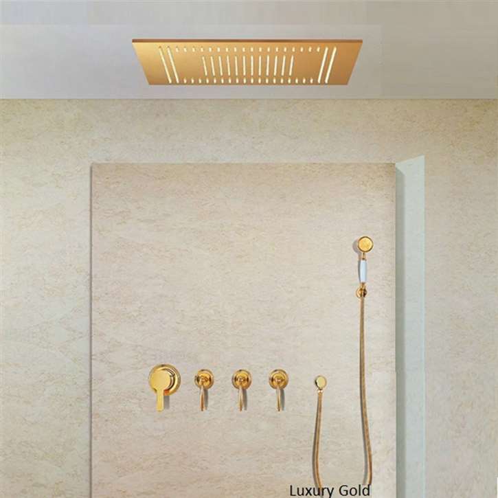 Fontana Luxury Gold Shower Set- Recessed Shower Head
