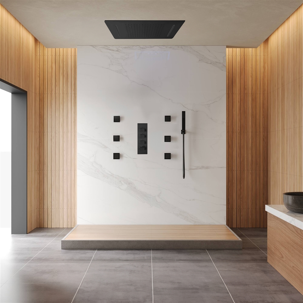 Fontana Lima rainfall and waterfall shower system installation