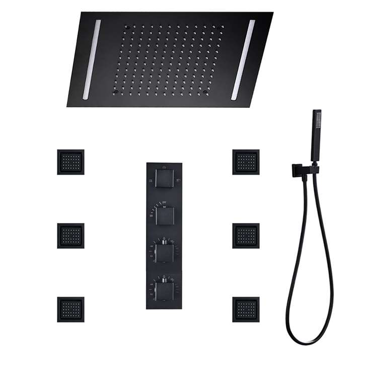 Fontana Lima rainfall waterfall thermostatic shower installation