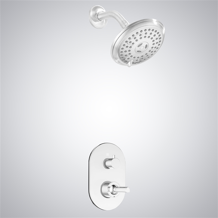 Fontana Matte White Finish In Wall Mounted Round Shower With Mixer