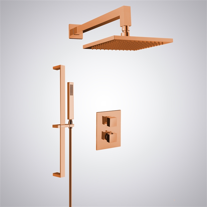 Fontana Shower Set in Rose Gold Finish with a Single-Handle Mixer and Hand Shower