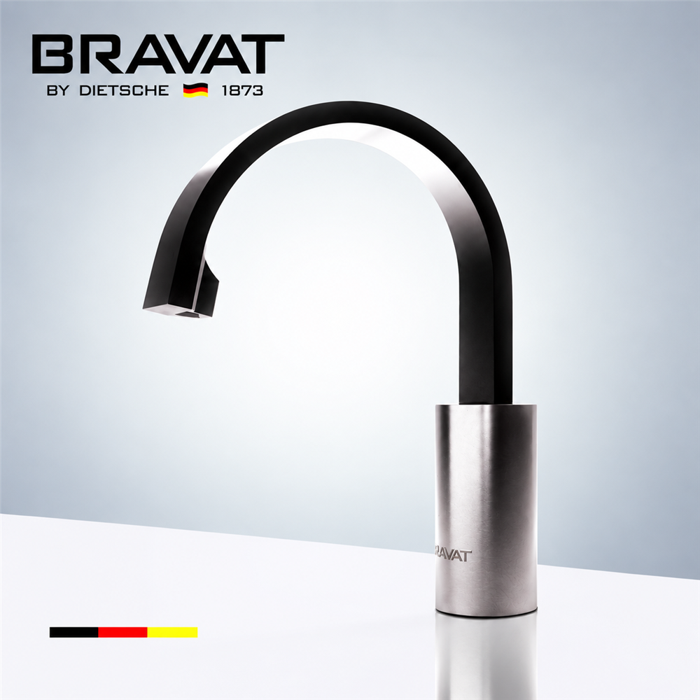 Bravat Brushed Nickel Commercial Touch Control Infrared Control Automatic Instant Hot Water Tap Electric Faucet