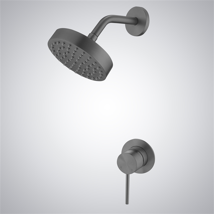 Fontana Gun Metal Gray Finish Dijon High-Pressure Brass Rainfall Shower Head Set