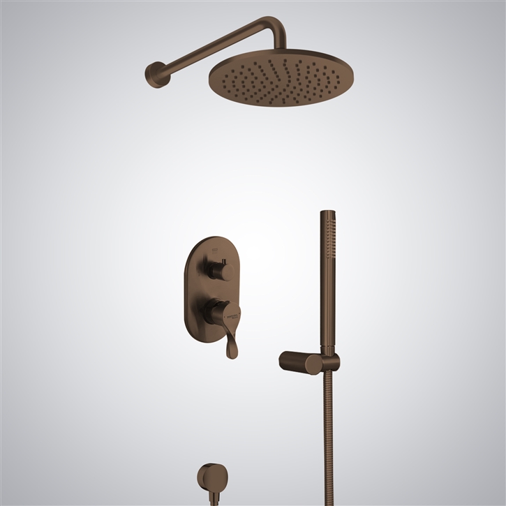 Bravat In Oil Rubbed Bronze Shower System Wall Mounted Rain Shower