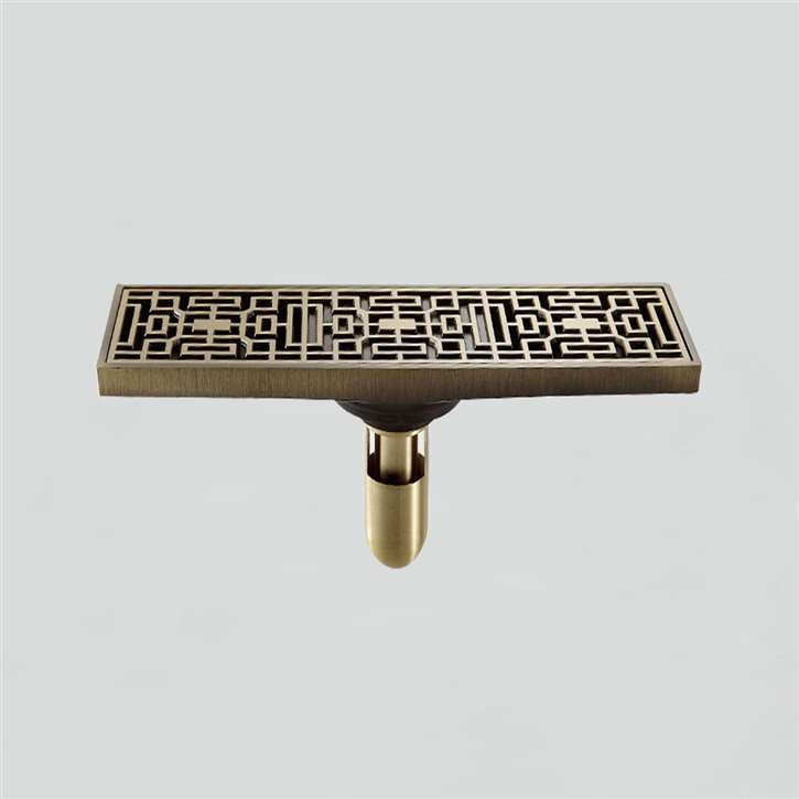 Fontana Bathroom Shower Drain System in Beautiful Antique Floor Mount Design