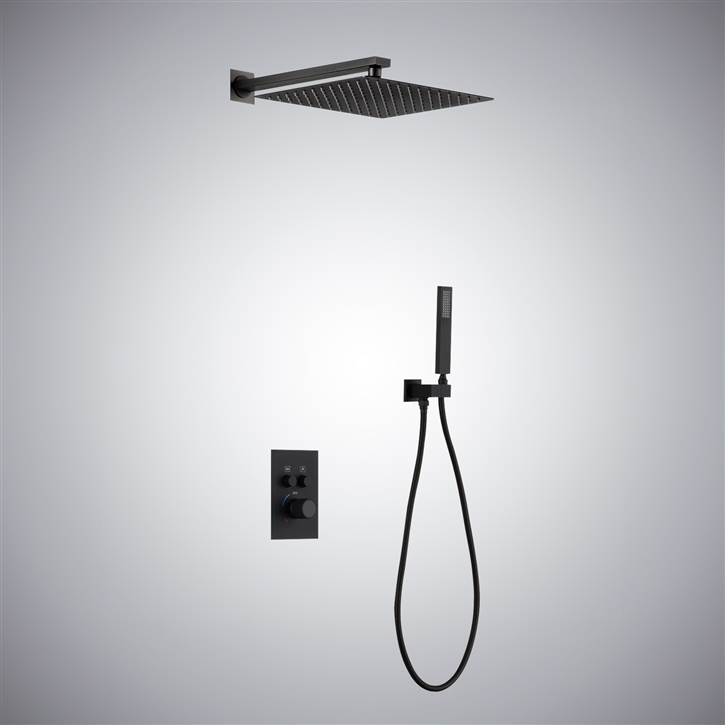 Fontana Systeme Toucher Classique Wall Mounted Rainfall Shower Set with Digital Display Thermostatic Shower Controller Mixer