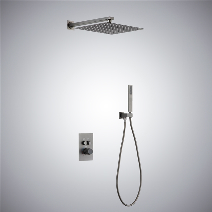 Fontana Carbon Splash Shower System Rainfall Shower Set with Digital Display Thermostatic Controller Mixer