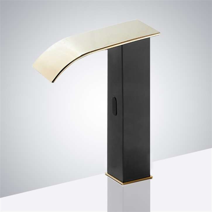 Fontana Black and Gold Waterfall Automatic Smart Sensor Faucet