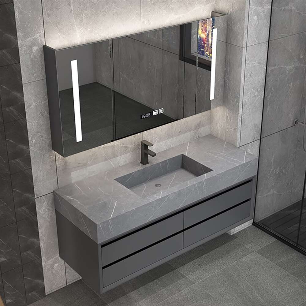 Fontana Luxury Wall Mount Floating Bathroom Sintered Stone Vanity
