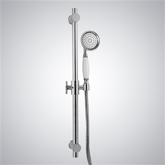 Fontana Chrome Metal Shower Sliding Bar for Bathroom with Height Adjustable Shower Head and Hose