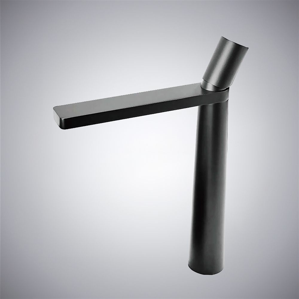 Fontana Sandwell in Gray Finish Deck Mounted 12 Inches Tall Vanity Faucet