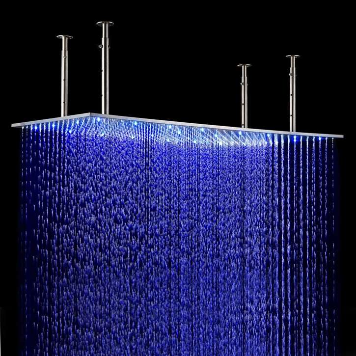 Ceiling Mount Stainless Steel LED Rain Shower Head