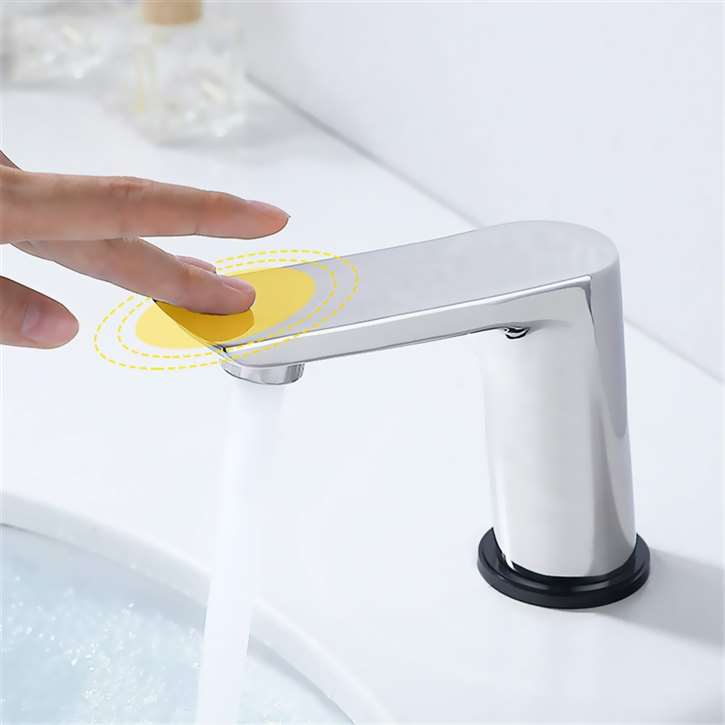 Details about   Chrome Bathroom Electronic Hand Sensor Touchless Faucet Sink Mixer Basin Taps 