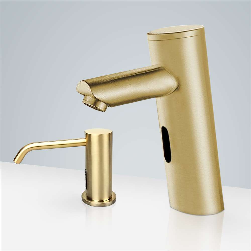 Gold set motion sensor faucet and automatic soap dispenser FS-MS-1870