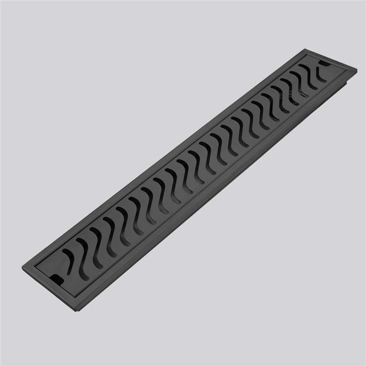 Fontana Oil Rubbed Bronze Linear Shower Drain Flag Design Flange Body