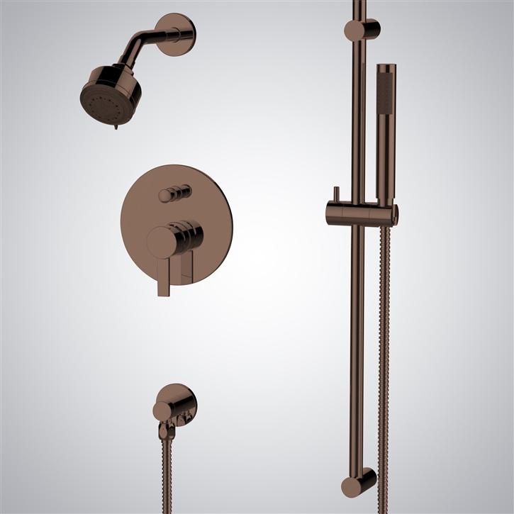 Fontana Oil-Rubbed Bronze Wall-Mounted Shower Set with Handheld Shower and Hot/Cold Mixer Valve