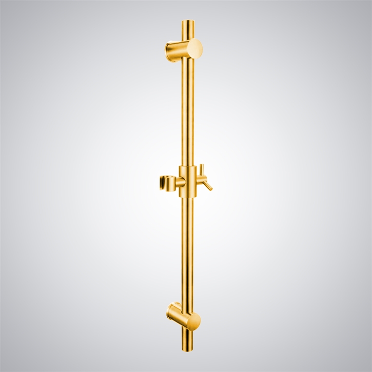 Fontana In a Polished Gold Finish Hand Shower Sliding Bar With Adjustment Holder