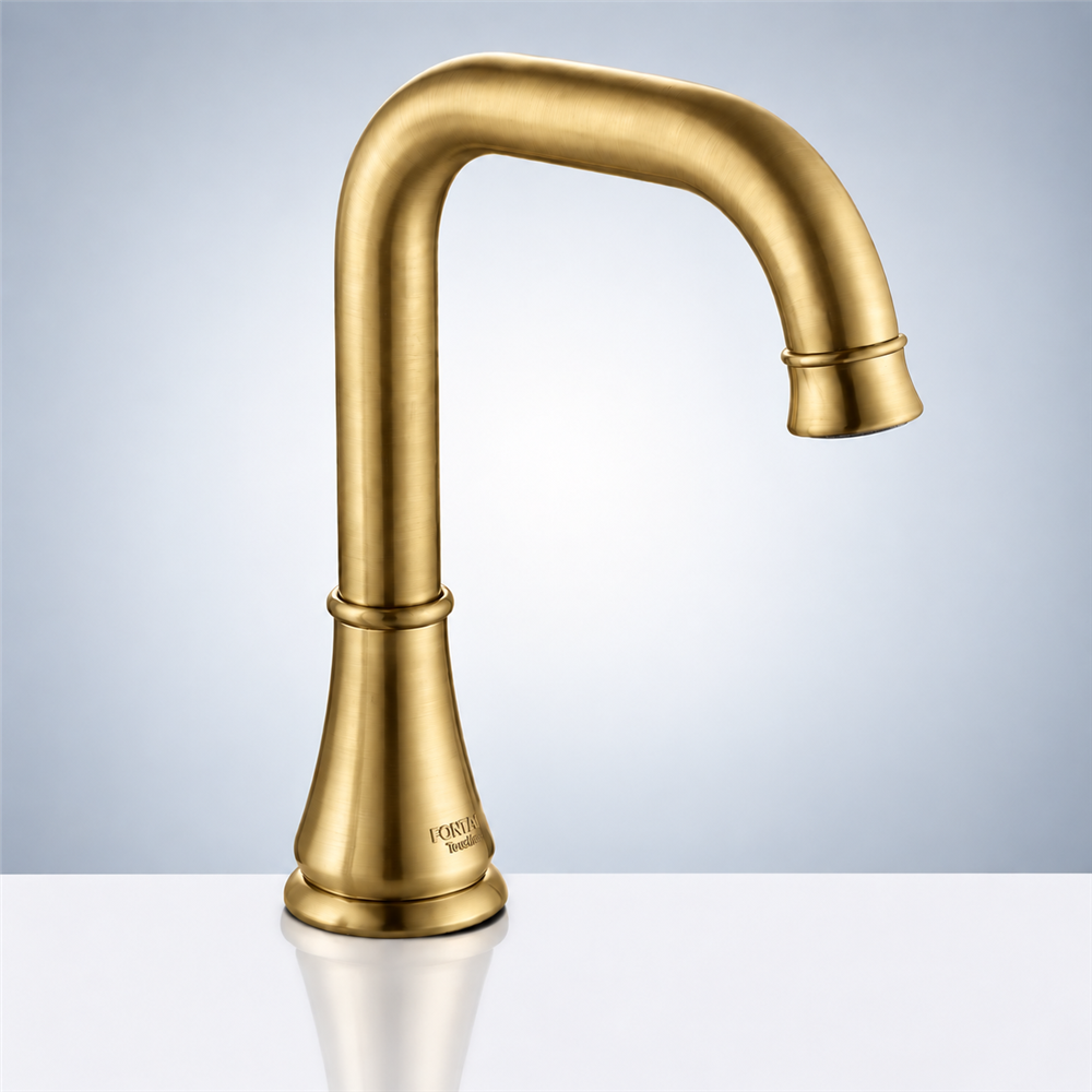 Brushed Gold  Commercial  Architectural Design Automatic Touchless  Sensor Faucet