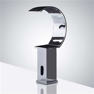 Fontana Contemporary Infrared Waterfall Commercial Automatic Motion Sensor Faucet in Chrome