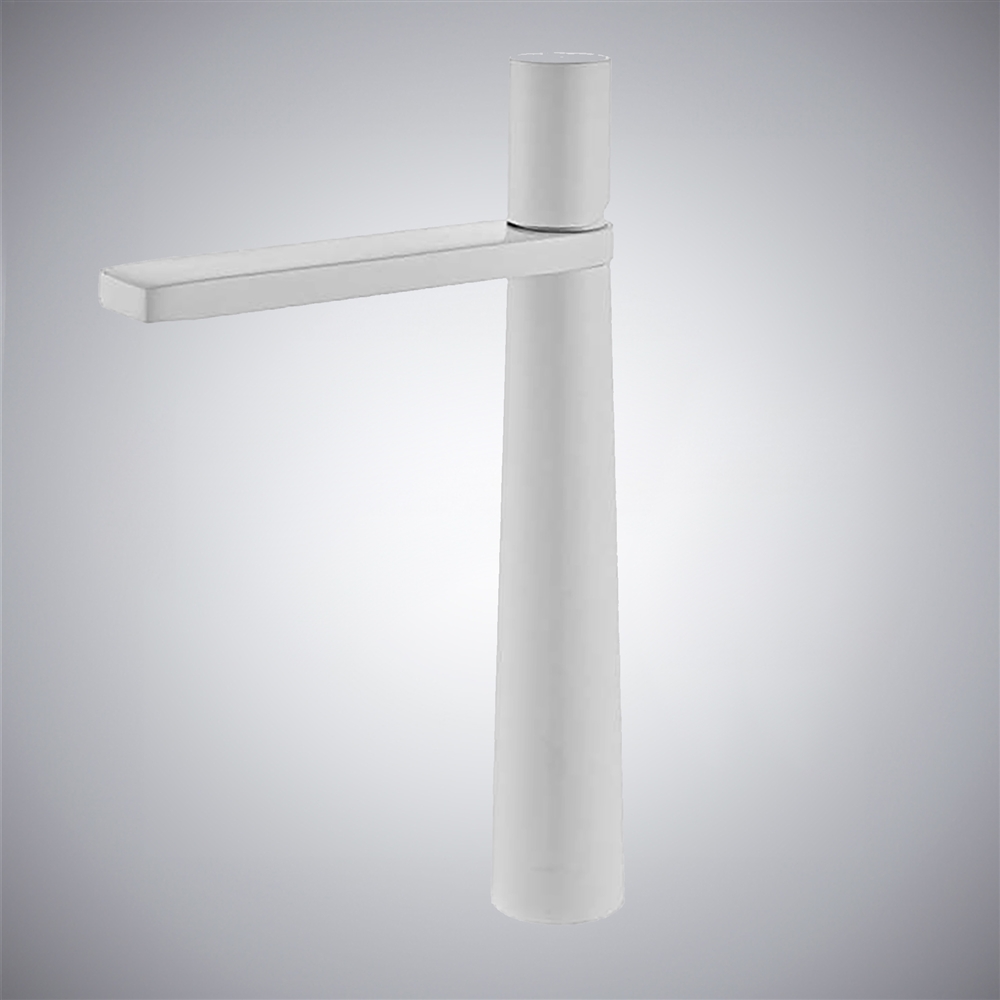 Fontana Sandwell in White Finish Deck Mounted 12 Inches Tall Vanity Faucet