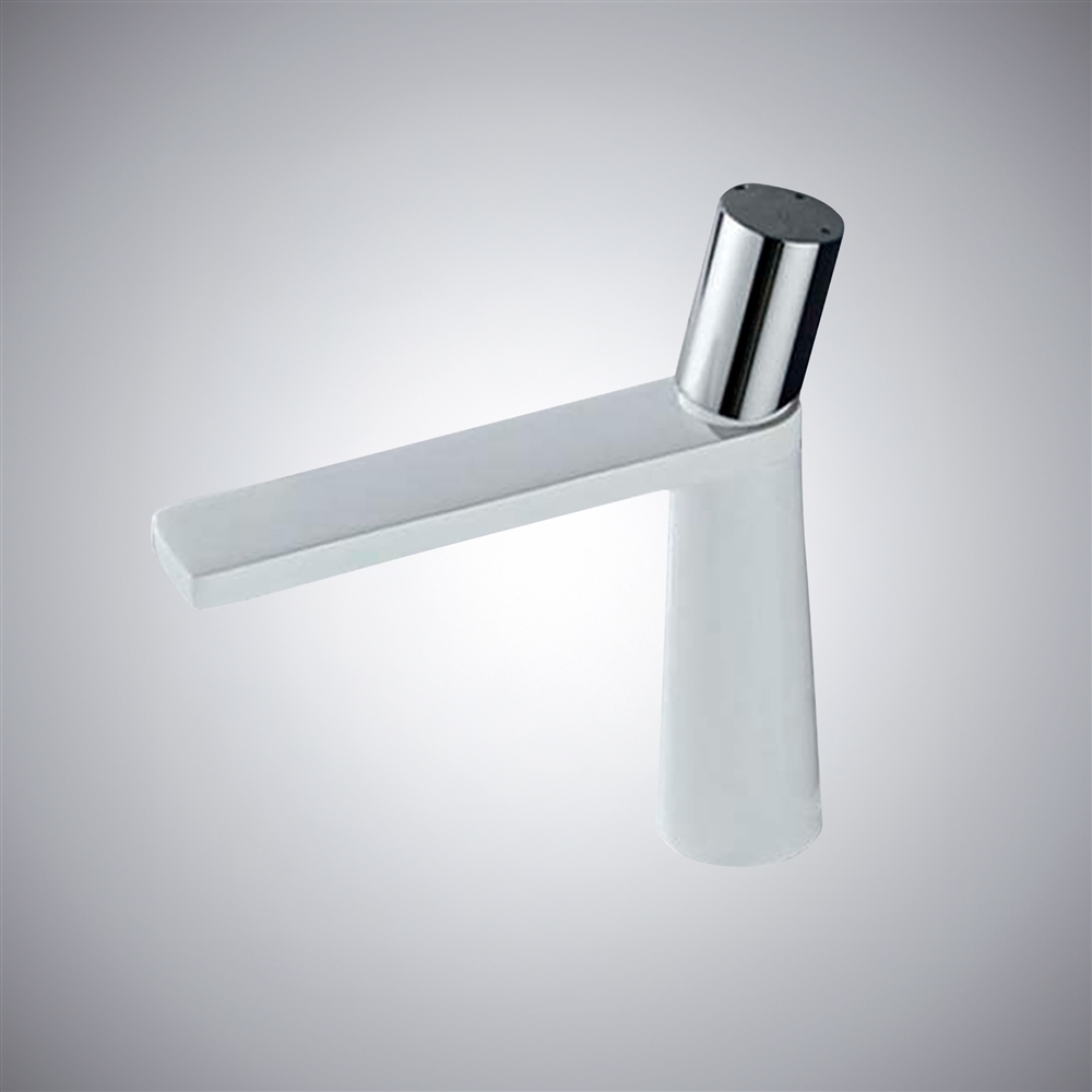 Fontana Lifford in White and Chrome Finish Deck Mounted 7 Inches Short Vanity Faucet