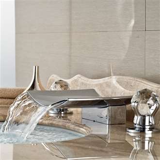 Crystal handle Brass Body LED Bathroom Sink Faucet