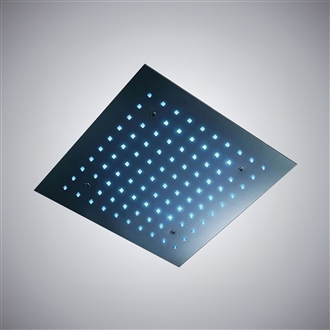 Fontana Milan Recessed Matte Black 24" Multi Color LED Rain Shower Head