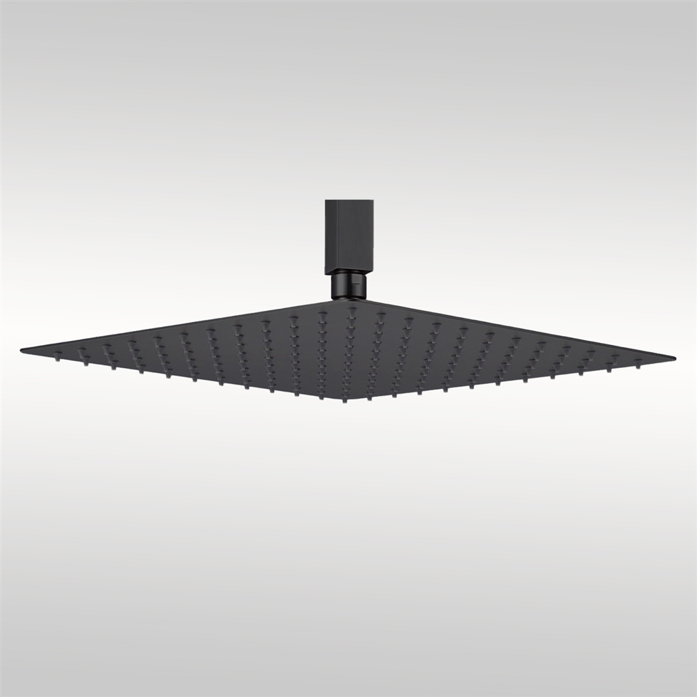 Fontana Milan Recessed Matte Black 24" Rain Shower Head