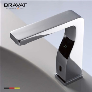 Restroom Faucet Bravat Solid Chrome Commercial Hands-Free Motion Sensor Faucets