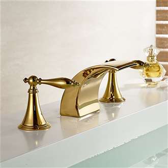 Gold Finish LED Mixer Bathroom BIM Object Sink Faucet 