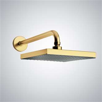 Hayatt Hotel Showerhead design 12" Solid Brass Square Gold Rainfall Wall Mount Shower Head