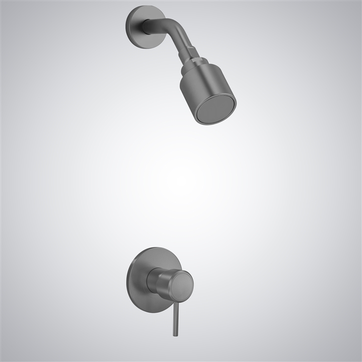 Fontana Verona Matte Gun Metal Gray Bathroom Rainfall Shower Head Set