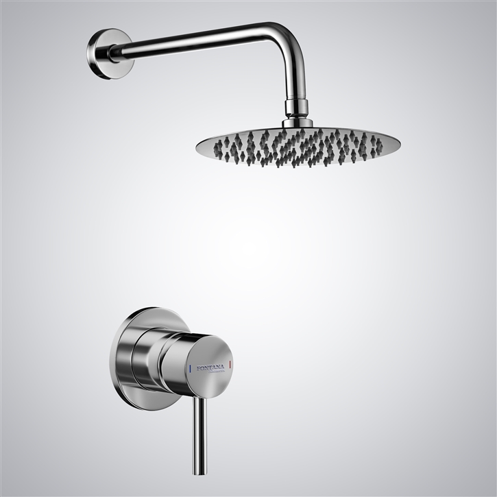 Fontana Modern Marseille Chrome Finish In Rainfall Shower Head Set