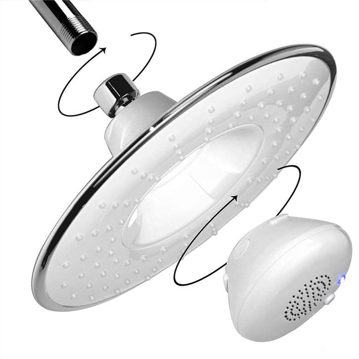 FontanaShowers Shower Head with Wireless Bluetooth Speaker Bluetooth Music Showerhead