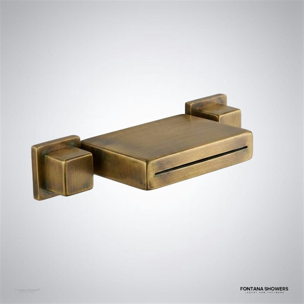 Antique brass waterfall bathtub faucet