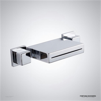 Chrome wall mount waterfall bathtub faucet
