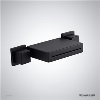 Matte black waterfall bathtub faucet