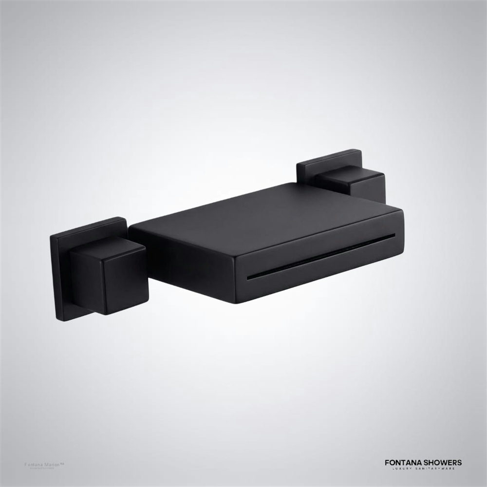 Matte black waterfall bathtub faucet