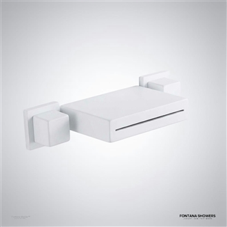 Matte white waterfall bathtub faucet