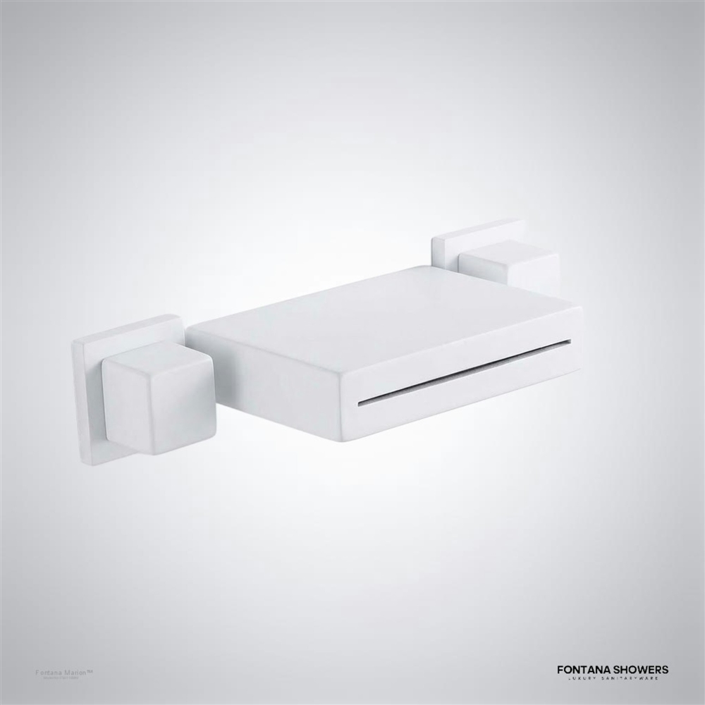 Matte white waterfall bathtub faucet