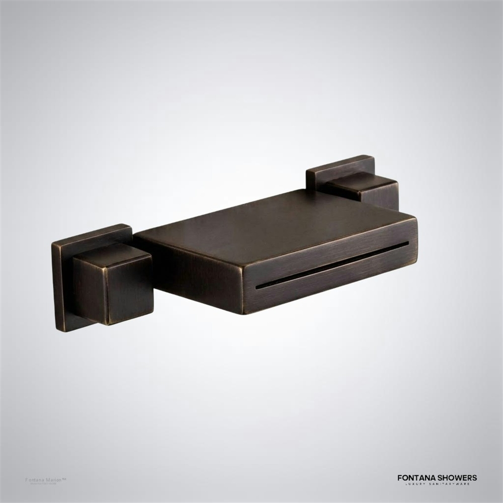 Oil rubbed bronze waterfall tub faucet