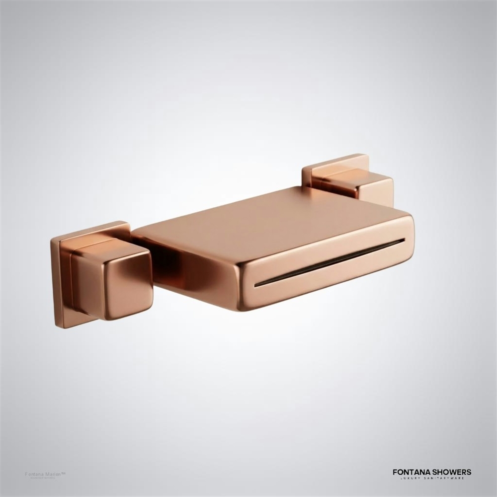 Rose gold waterfall bathtub faucet