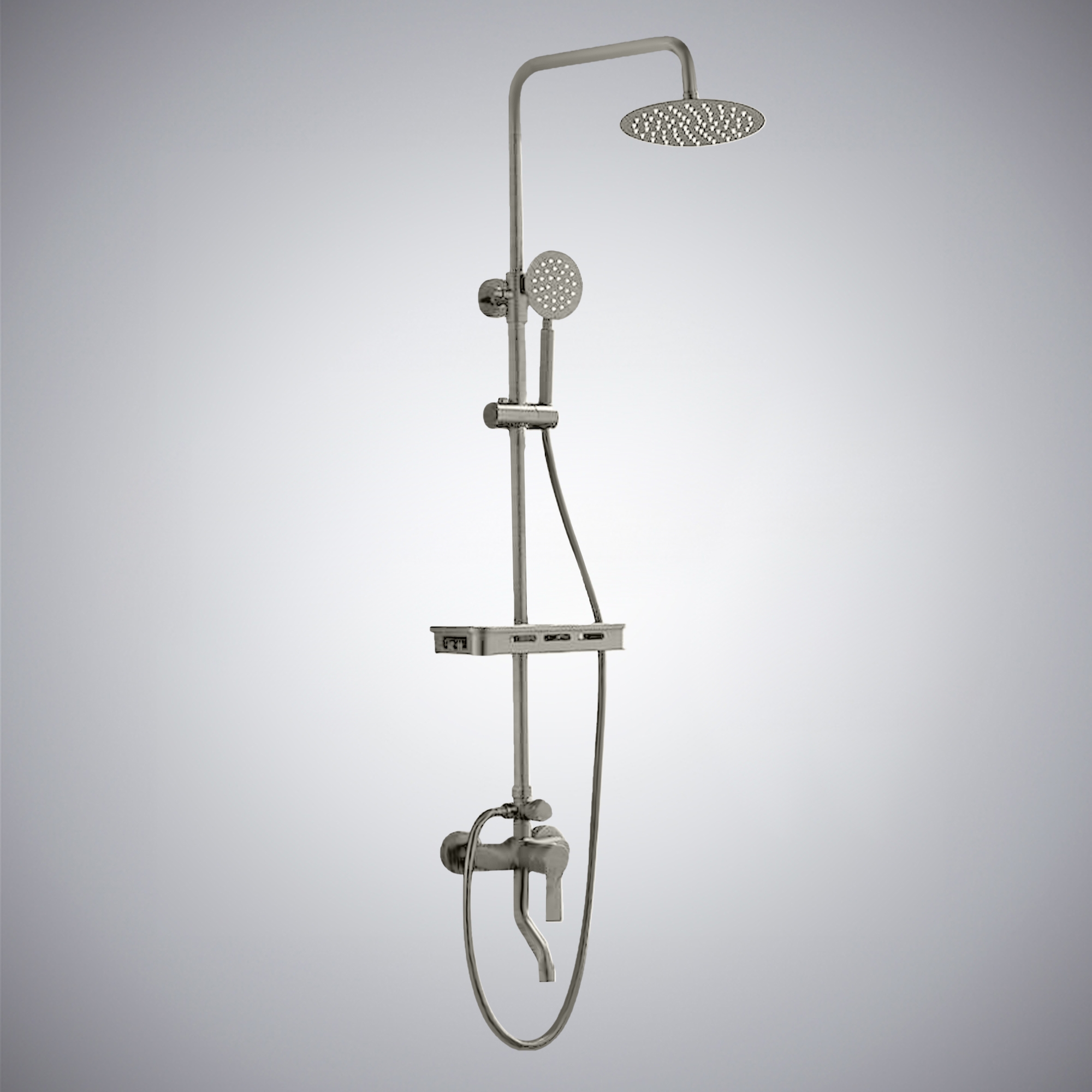 Fontana Milan Thermostatic Sprayer Shower Faucet with Gun Metal Gray Finish