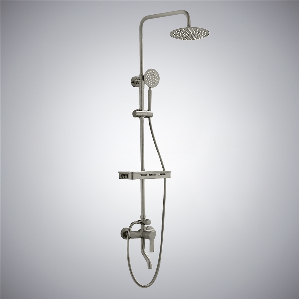 Fontana Milan Thermostatic Sprayer Shower Faucet with Gun Metal Gray Finish