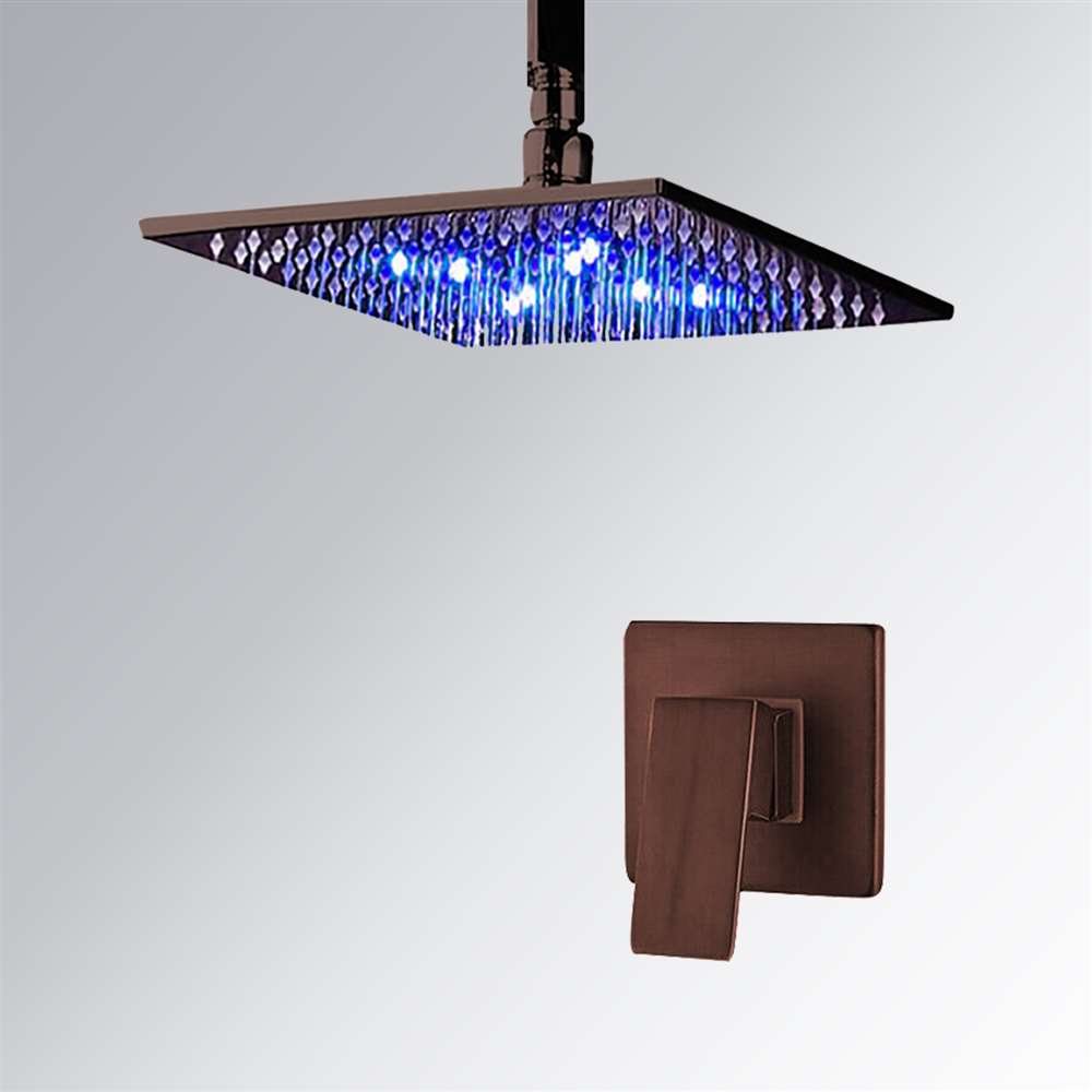 Fontana Oil Rubbed Bronze Square Color Changing LED Rain Shower Head