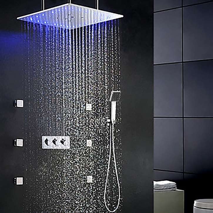 Best Luxury Shower Set Sale! Fontana Glasgow 24" LED Ceiling Rainfall ...