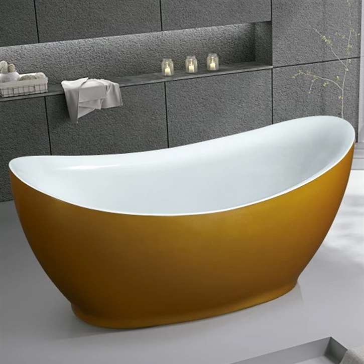 Napoli One Person Modern Simple Freestanding Indoor Bathtub with oval design for space-efficient bathrooms