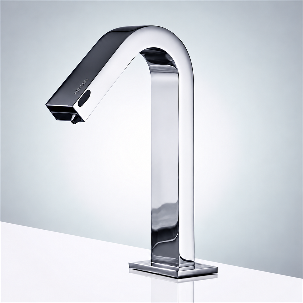 Fontana Dual Function Automatic Deck Mounted Chrome Sensor Water Faucet with Soap Dispenser