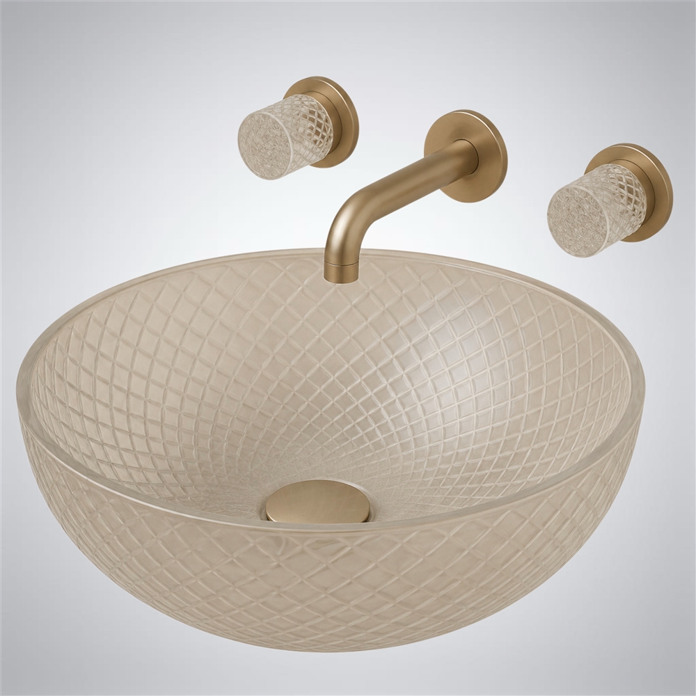 Fontana Cylindra Wall-Mount Faucet with Vessel Sink â€“ Prime Brushed Nickel